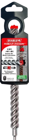 Diablo Rebar Demon 1/2 in. X 8 in. L Carbide Tipped 4 Cutter Head Hammer Drill Bit SDS-Plus Shank 1