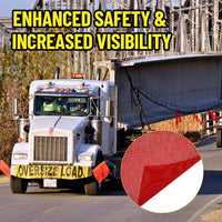 Load image into Gallery viewer, Oversize Load Flags, Red and Orange flags w/ Magnetic flag holders.
