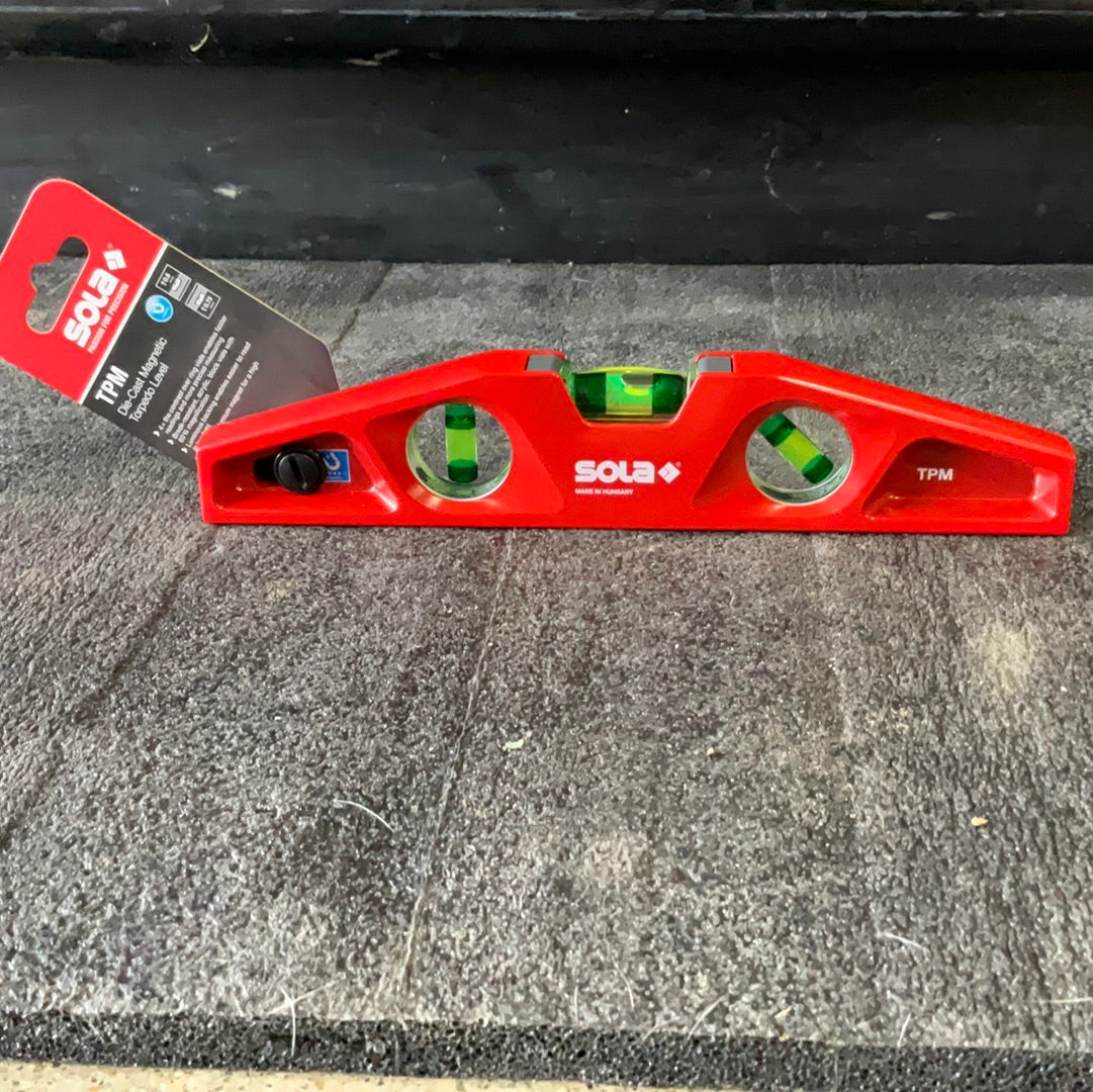 Sola LSTFM Torpedo Level, Die-Cast, 10 In, Magnetic, Red