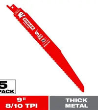 Load image into Gallery viewer, DIABLO 9 in. 8/10 TPI Steel Demon Bi-Metal Reciprocating Saw Blades for Thick Metal Cutting (5-Pack)
