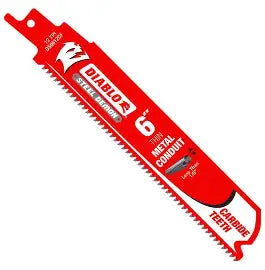 DIABLO 6 in. 12 TPI Steel Demon Carbide Teeth Reciprocating Saw Blades for Thin Metal Conduit (3-pack)