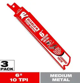 DIABLO 6 in. 10 TPI Steel Demon Carbide Teeth Reciprocating Saw Blades for Medium Metal (3-pack)