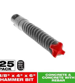 DIABLO 3/8 in. x 4 in. x 6 in. Rebar Demon SDS-Plus 4-Cutter Full Carbide Head Hammer Drill Bits (25-Pack)