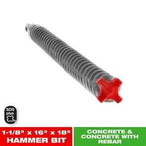 DIABLO 1-1/8 in. x 16 in. x 18 in. Rebar Demon SDS-Plus 4-Cutter Full Carbide Head Hammer Drill Bit (1-Piece)