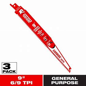 DIABLO 9 in. 6/9 TPI Demo Demon Carbide Teeth Reciprocating Saw Blades for General Purpose Cuts (3-pack)