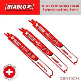 DIABLO 9 in. 10 TPI Steel Demon Carbide Teeth Reciprocating Saw Blades for Medium Metal (3-Pack)