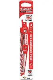 Load image into Gallery viewer, DIABLO 6 in. 5/7 TPI Demo Demon Carbide Teeth Reciprocating Saw Blades for Nail-Embedded Wood (3-pack)
