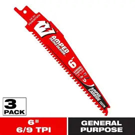 DIABLO 6 in. 6/9 TPI AMPED Demo Demon Carbide Teeth Reciprocating Saw Blades for General Purpose Cuts (3-pack)