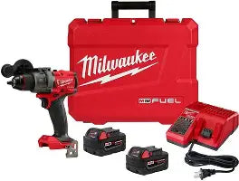 Milwaukee M18 FUEL 18V Lithium-Ion Brushless Cordless 1/2 in. Drill/Driver Kit W/(2) 5.0Ah Batteries, Charger, and Hard Case