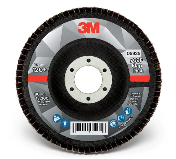 3M 769F Type 29 Flap Disc 05925 - Ceramic Precision-Shaped Grain - 4 1/2 in - 120+ - Fine