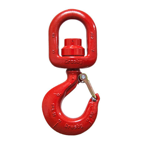 Crosby L-3322B 5 Ton Alloy Ball Bearing Swivel Hook w/ Latch - #1028627