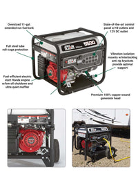 Load image into Gallery viewer, NorthStar 165601 Generator | 5,500 Surge Watts | 4,500 Rated Watts | Recoil Start With Wheel Kit (Price is subject to freight)
