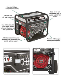 Load image into Gallery viewer, NorthStar 165603 Generator | 8,000 Surge Watts | 6,600 Rated Watts | Recoil Start With Wheel Kit (Price is subject to freight)
