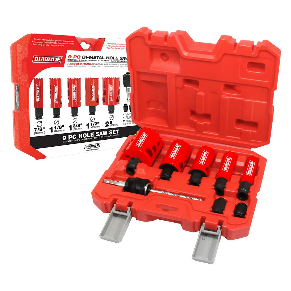 Diablo 9 pc General Purpose Bi-Metal Hole Saw Set