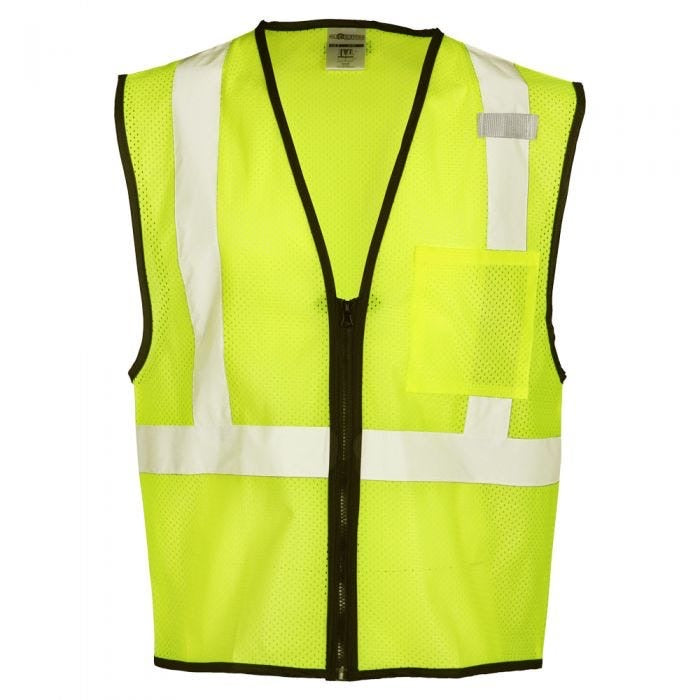 Kishigo 1519/1520 L-XL Economy Series Class 2 Zip-Front Mesh Safety Vest