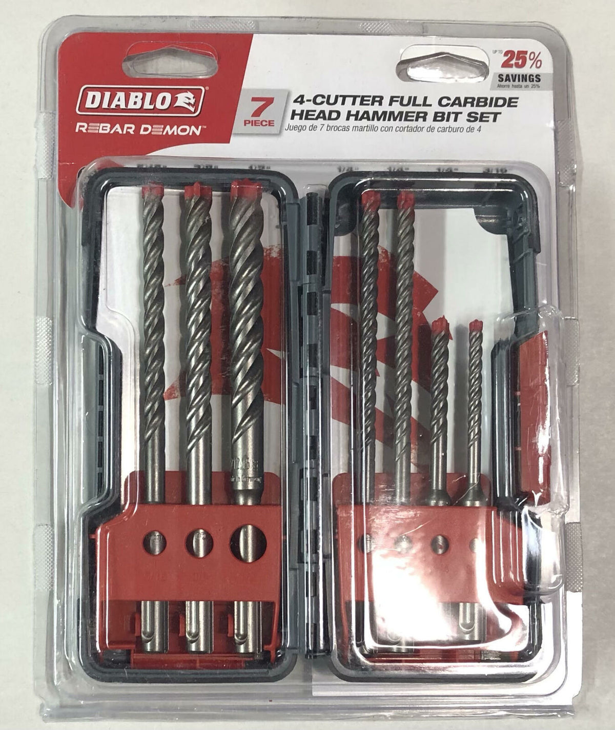 Diablo Rebar Demon Hammer Drill Bit Set, 7-Piece