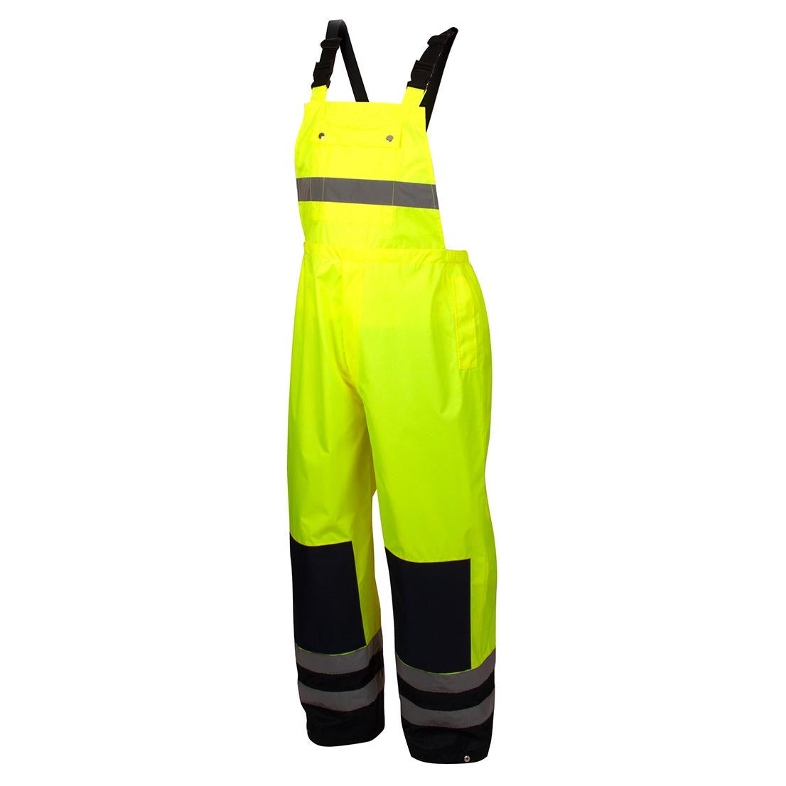 Pyramex RRWB3110 Premium Hi-Vis Rainwear Bib with Removable Knee Pads
