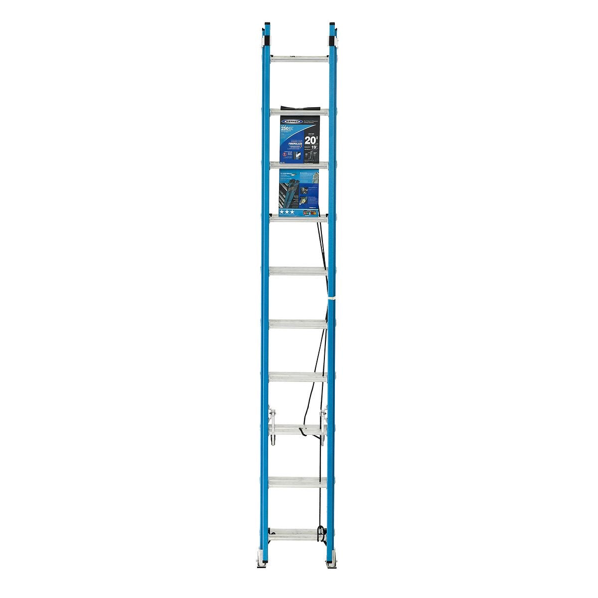 WERNER 20FT FIBERGLASS MULTI SECTION EXTENSION LADDER FE1020-2