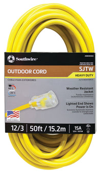 Load image into Gallery viewer, Southwire 12/3 SJTW Heavy Duty single Prong Extension Cords With Lighted Ends
