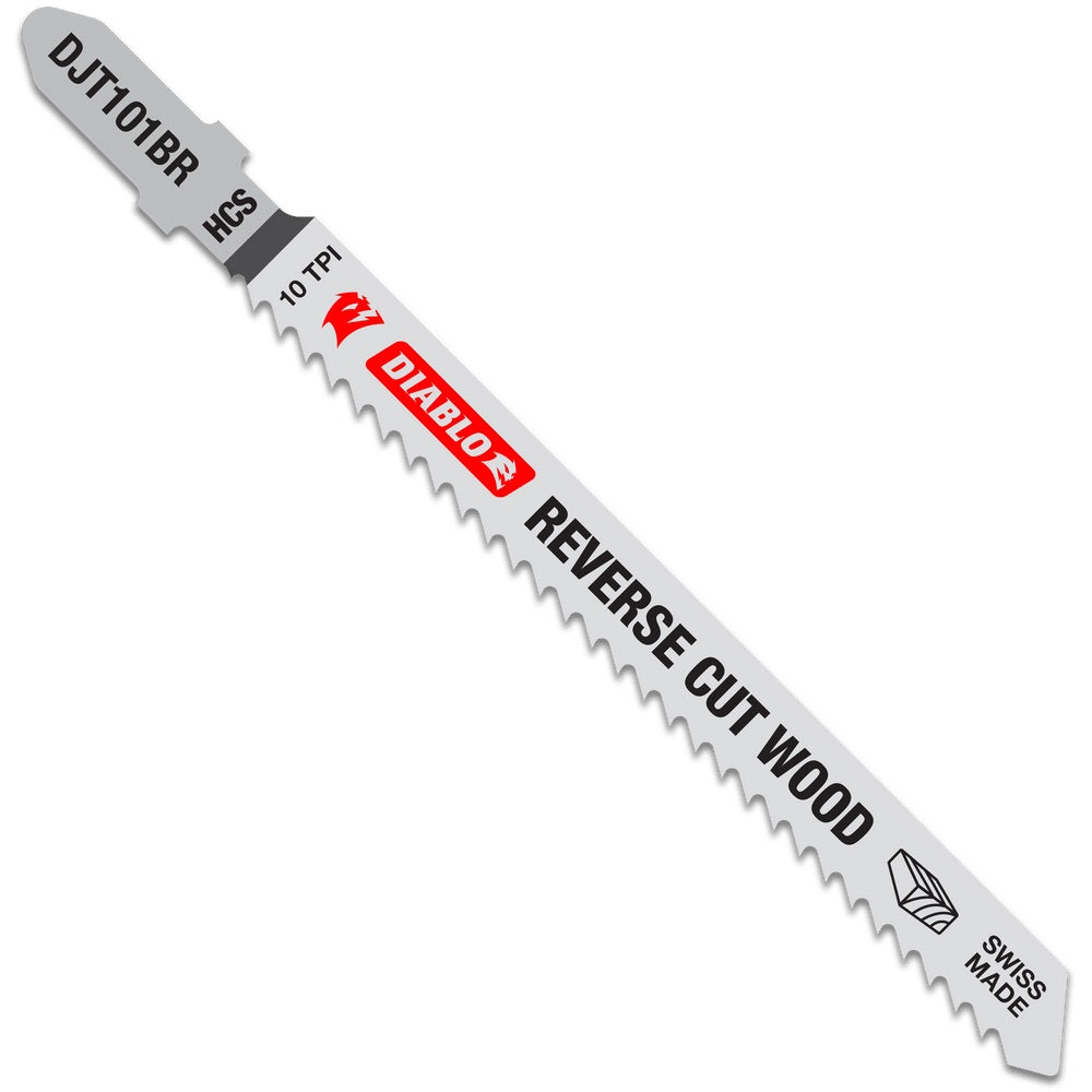 Diablo 4 in. 10 TPI High Carbon Steel T-Shank Jig Saw Blades for Reverse Cuts in Wood (5pk)