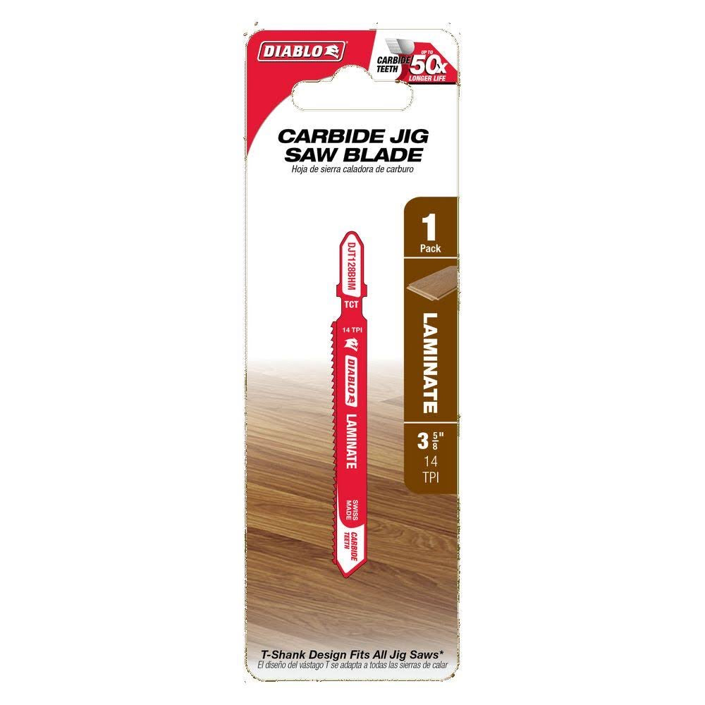 Diablo 3-5/8 in. 14 TPI Carbide T-Shank Jig Saw Blade for Laminate