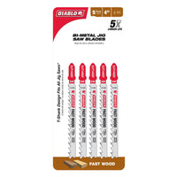 Load image into Gallery viewer, Diablo 4 in. 6 TPI Bi-Metal T-Shank Jig Saw Blades for Fast Wood Cuts
